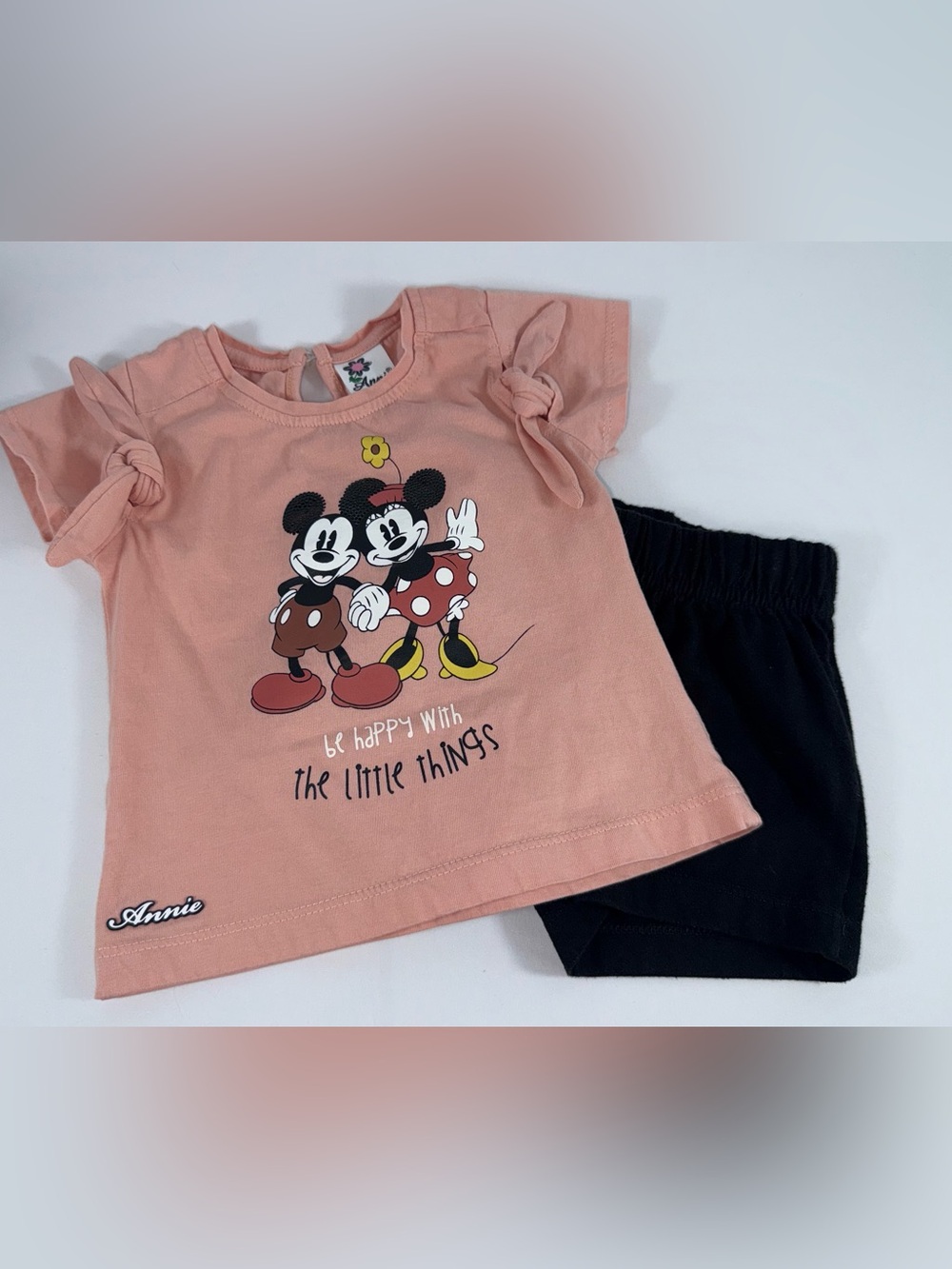 Mickey & Minnie Mouse 6/9M Baby Girl’s 2-Piece Graphic Tee & Shorts Set